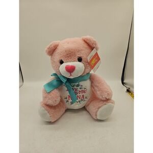 Way to Celebrate Mother's Day 12 inch Plush Pink Embroidered Bear,Love You Nana